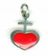 Sterling Silver 16x12mm Heart with Cross Pendant